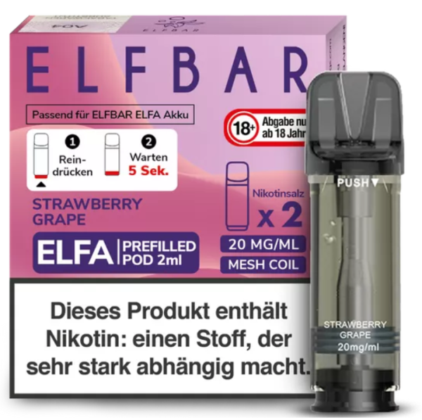 Elfbar ELFA CP Prefilled Pod Strawberry Grape 2er Pack