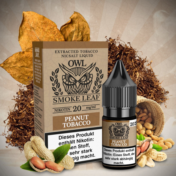 OWL Smoke Leaf Peanut Tobacco Nikotinsalz Liquid 10ml 20mg (Steuer)