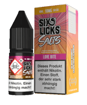 Six Licks Salt Love Bite 10ml 20mg Liquid