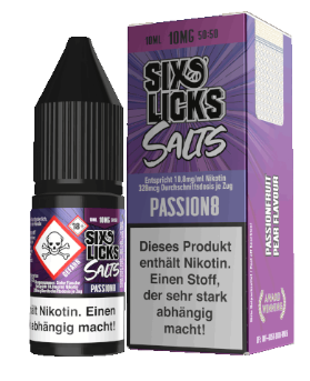 Six Licks Salt Passion8 10ml 10mg Liquid