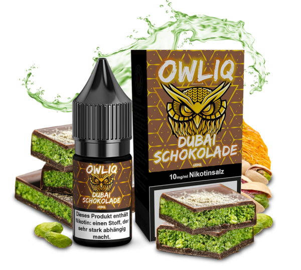 OWLIQ Dubai Schokolade Nikotinsalz Liquid 10ml 10mg (Steuer)