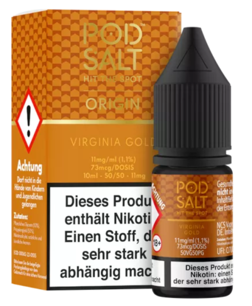 Pod Salt Origin Virginia Gold 11 mg 10ml (Steuer)