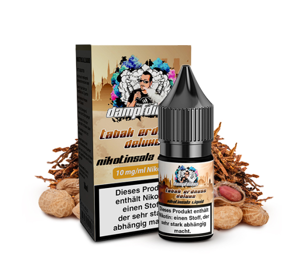 Dampfdidas Tabak Erdnuss Deluxe Nikotinsalz 10ml 10mg (Steuer)