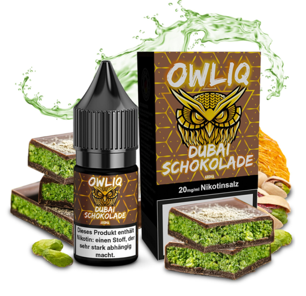 OWLIQ Dubai Schokolade Nikotinsalz Liquid 10ml 20mg (Steuer)