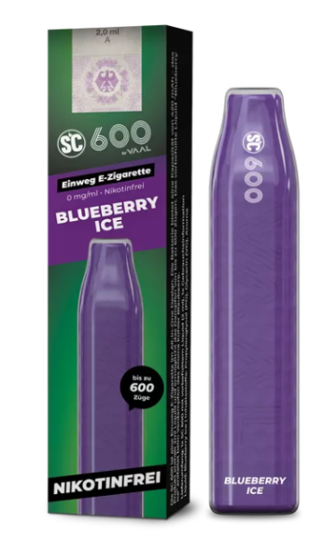 SC 600 Blueberry Ice 0mg Einweg (Steuer)