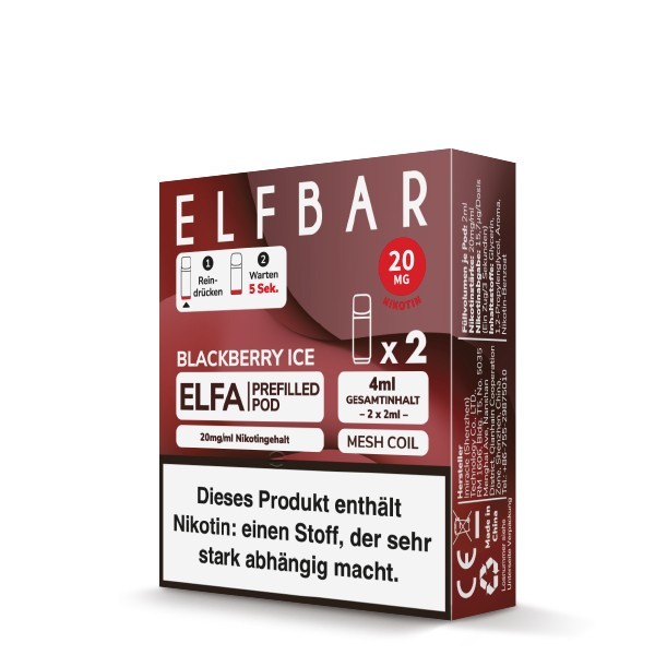 Elfbar ELFA CP Prefilled Pod Blackberry Ice 20mg 2er Pack