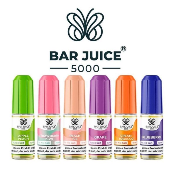 Bar Juice 5000 NicSalt Liquid 10ml 10mg Kiwi Passionfruit Guava (Steuer)