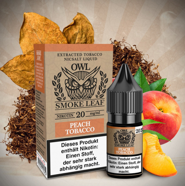 OWL Smoke Leaf Peach Tobacco Nikotinsalz Liquid 10ml 20mg (Steuer)