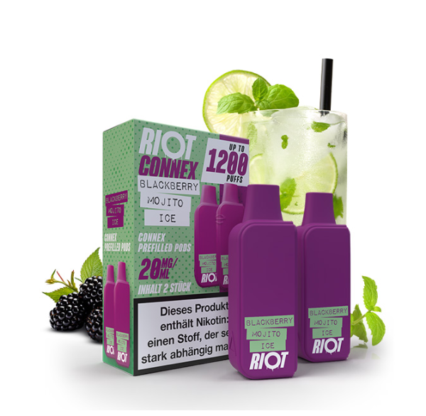 RIOT SQUAD Connex Pod - Blackberry Mojito Ice 20mg 2er Pack