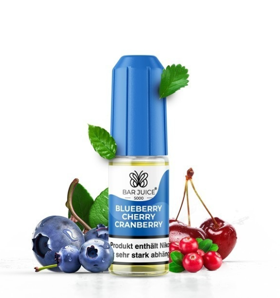 Bar Juice 5000 NicSalt Liquid 10ml 10mg Blueberry Cherry Cranberry (Steuer)