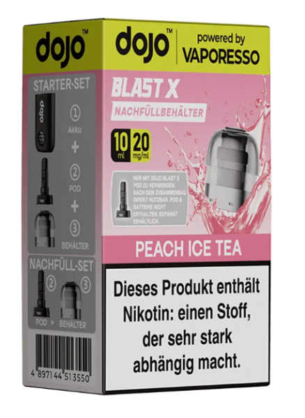 dojo Blast X Refill 10ml 20mg Peach Ice Tea