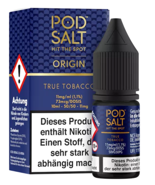 Pod Salt Origin True Tobacco 11 mg 10ml (Steuer)