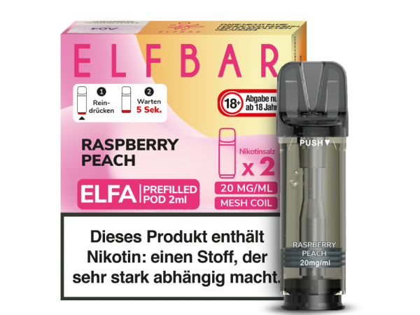 Elfbar ELFA CP Prefilled Pod Raspberry Peach Mint 2er Pack