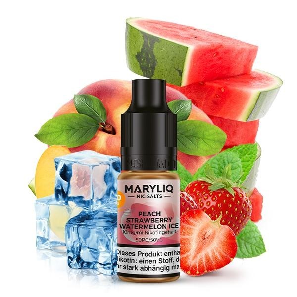 MARYLIQ 10ml Peach Strawberry Watermelon ice Nikotinsalzliquid 10mg (Steuer)