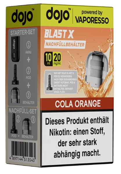 dojo Blast X Refill 10ml 20mg Cola Orange