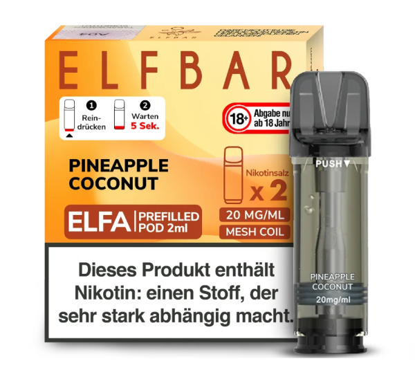 Elfbar ELFA CP Prefilled Pod Pineapple Coconut 2er Pack