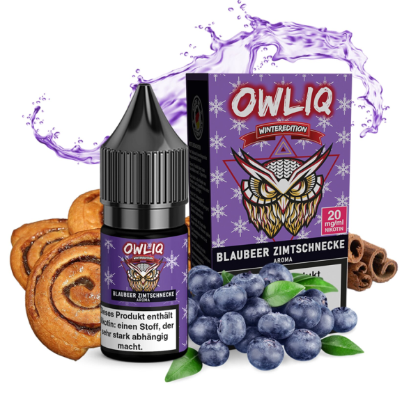 OWLIQ Blaubeer Zimtschnecke Nikotinsalz Liquid 10ml 20mg (Steuer)