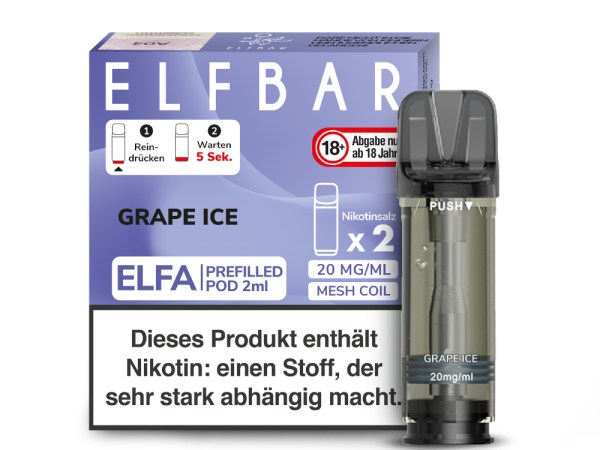 Elfbar ELFA CP Prefilled Pod Grape Ice 20mg 2er Pack