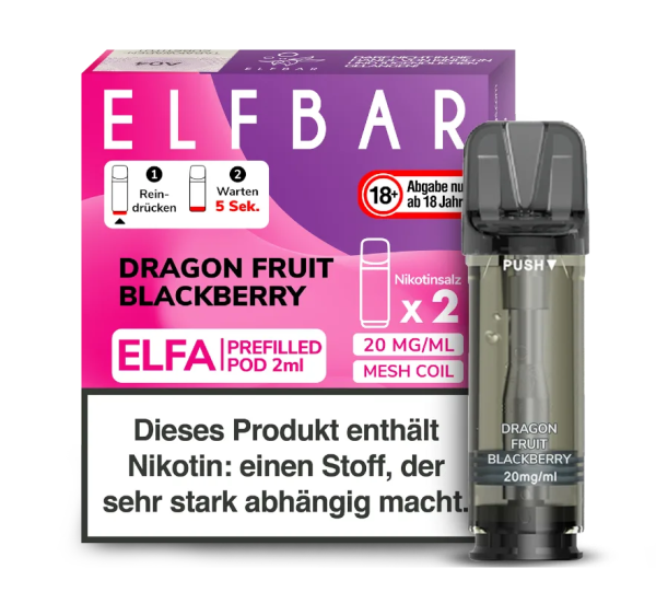 Elfbar ELFA CP Prefilled Pod Dragonfruit Blackberry 2er Pack